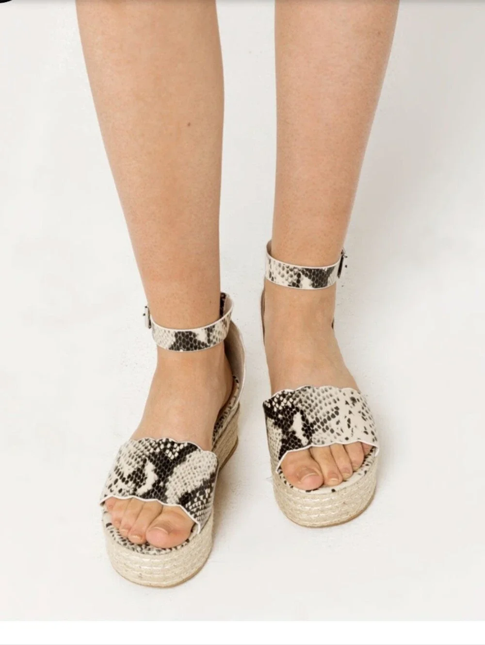 Tillys|Bamboo Scallop Espadrille Womens Platform Sandals